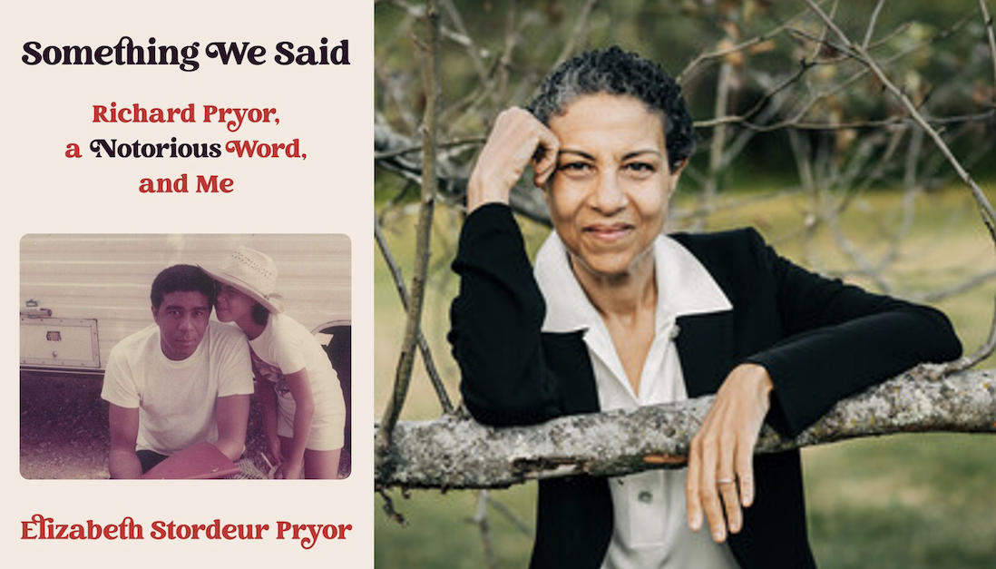 Book Cover and headshot of Dr. Elizabeth Stordeur Pryor smiling, exterior, leaning head on right fist, left arm draped over a wooden fence